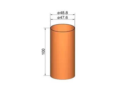 Coupler for 50mm tubes (48.8mm OD) - 100mm length model rocketry