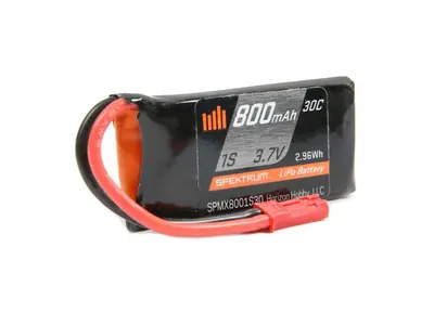 Spektrum 800mAh 1S 3,7V 30C LiPo-batteri; JST, Andre produktalternativer: 1S 3,7V 800mAh LiPo model rocketry