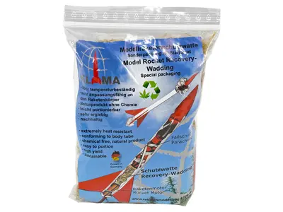 Klima protective cotton (SMALL BAG) - Natural Flame resistant wadding protects your rocket recovery system, Other product options: Klima natural wadding - small model rocketry