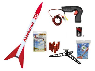 Aldebaran beginner rocketry set with 6 motors, launch pad & launch controller model rocketry