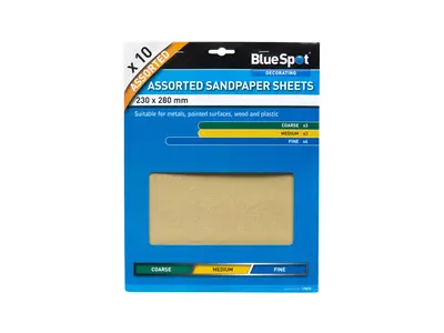 10 pieces of assorted sand paper (Blue spot) - Coarse, Medium & Fine model rocketry