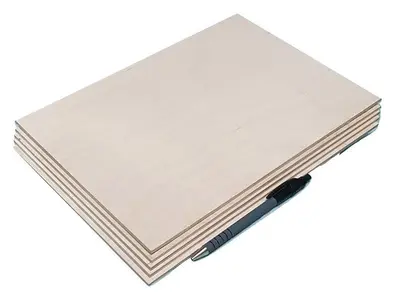 3 mm bjørkekryssfiner, plate 300 x 600 mm lettvekt, Andre produktalternativer: 3 mm 300 x 600 mm kryssfiner model rocketry