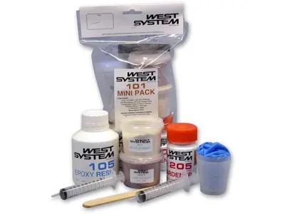 WEST SYSTEM MINI PACK 101 Résine époxy 300g, Autres options de produits: Mini pack de vitrage époxy (250g + 50g)