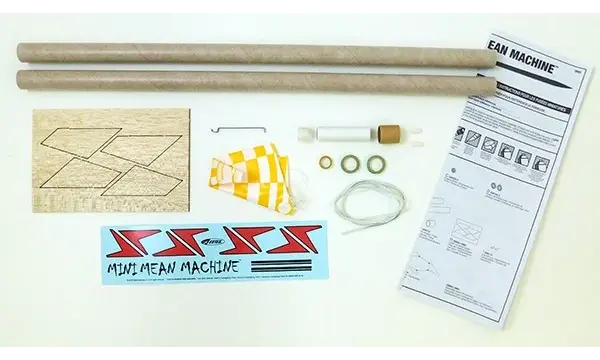Mini Mean Machine model rocket kit, skill level 1, mini engine powered! Estes, 4 image model rocketry