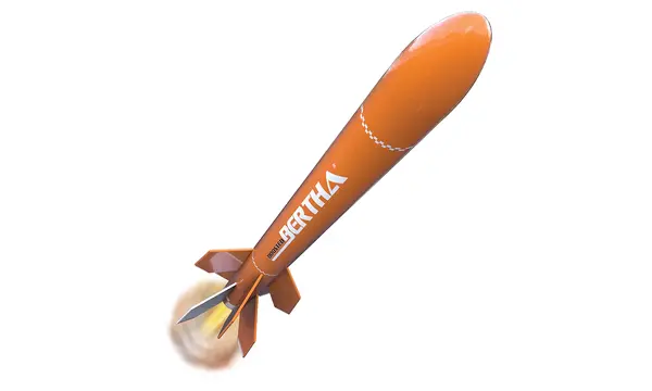 Boosted Bertha - two stage Estes model rocket, 8 image model rocketry