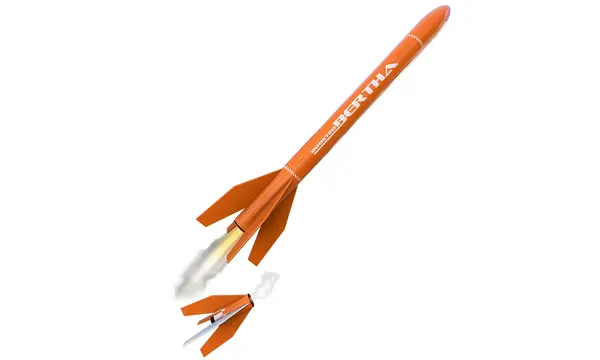 Boosted Bertha - two stage Estes model rocket, 7 image model rocketry