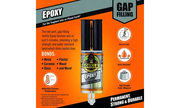 Gorilla Epoxy glue 25ml - 5 minute set time, Other product options: Gorilla epoxy glue 25ml, 5 image model rocketry