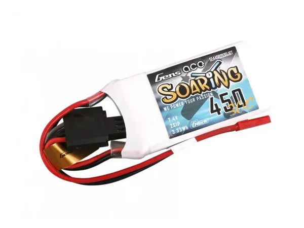 Gens Ace G-Tech LiPo lithium-polymerová baterie - 2S 7,4V 450mAh 30C Soaring s BEC